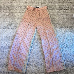 Zara printed wide leg pant